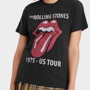 Black “The Rolling Stones 1975-US Tour” Tee. Size M.